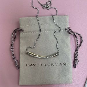 David Yurman bar necklace with 18k yellow gold